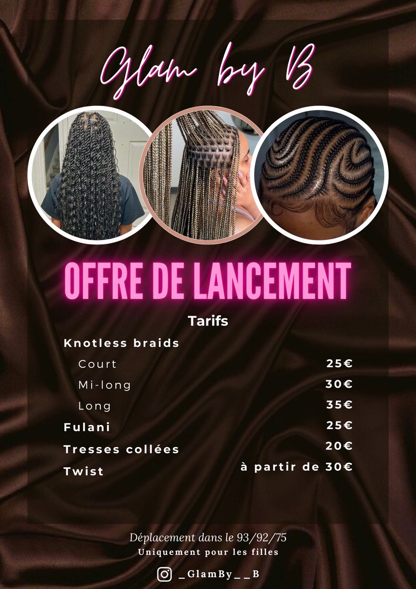 Ma petite sœur se lance dans la coiffure 
@/_glamb__b sur insta, n’hésitez pas à partager merciiii 🫶🏽🫶🏽