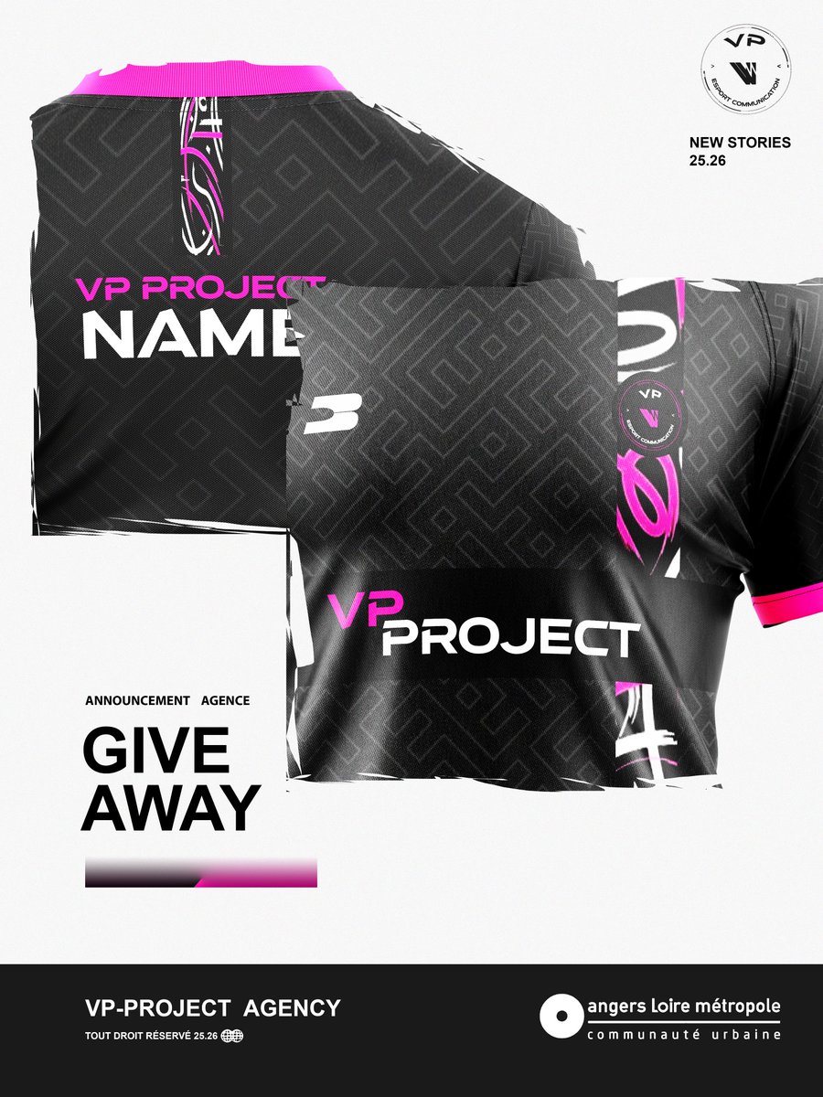 #GIVEAWAY DE NOUVELLE ANNÉE x VP PROJECT 🥳

Et si, pour commencer l'année, on donnait la chance de gagner le maillot exclusif de notre #agence ? 

➡️ RT + follow <a href="/Agency_VP/">AGENCE VP PROJECT</a>  
📅 TAS : 20/01

➡️ Donnez-nous votre impression de notre maillot spécial !