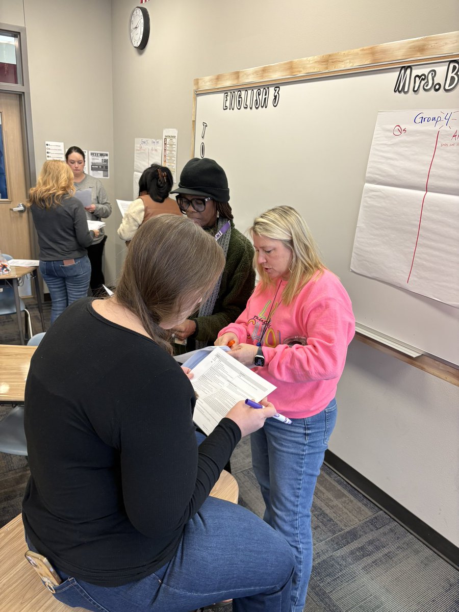 BrandeeJMorris's tweet photo. Critical Thinking: We 
1) looked at the AP Lang test
2) made connections to rigor, our teaching practices, and student expectations
3) raised the bar for our Honors level writing instruction
So much greatness! 
So much willingness! 
I have great teachers! 
#LIFEela @lifeschools https://t.co/JTSRGr9xfI