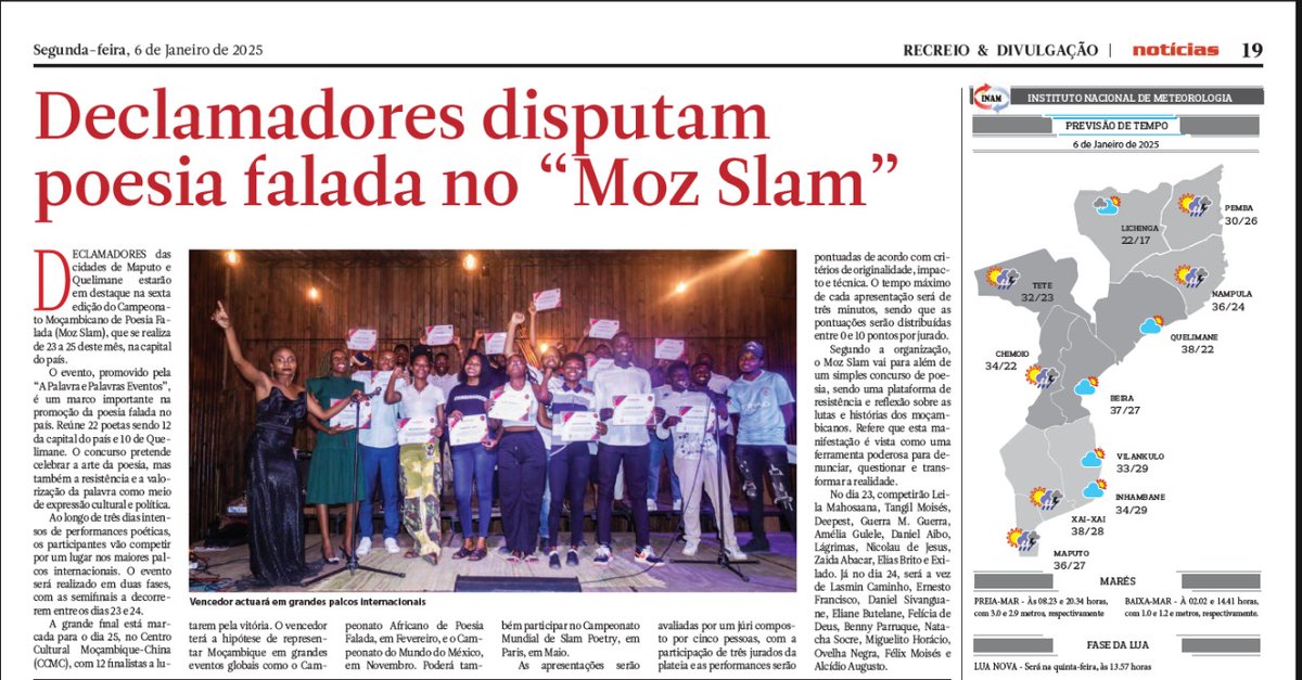 MozSlam's tweet photo. Jornal Noticias | 06 de Janeiro de 2025 https://t.co/TKbTxC75wB