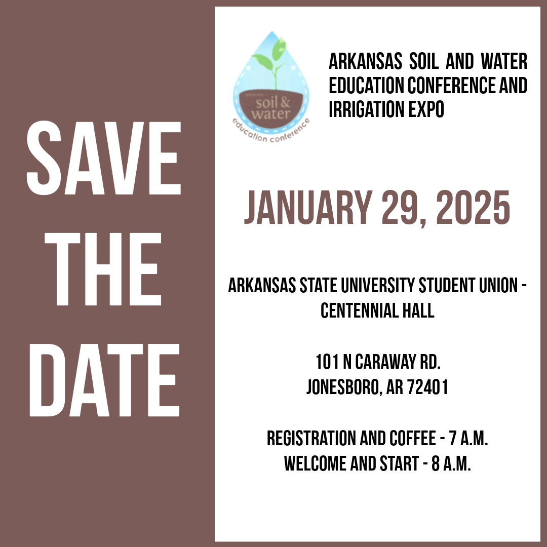 arkswec's tweet photo. A new year means a new Arkansas Soil and Water Education Conference and Irrigation EXPO!

⚠️Don't forget to register - Attendees can register online now or in-person on conference day. 

https://t.co/lXsNq63cCJ https://t.co/IbSgKG6dR5