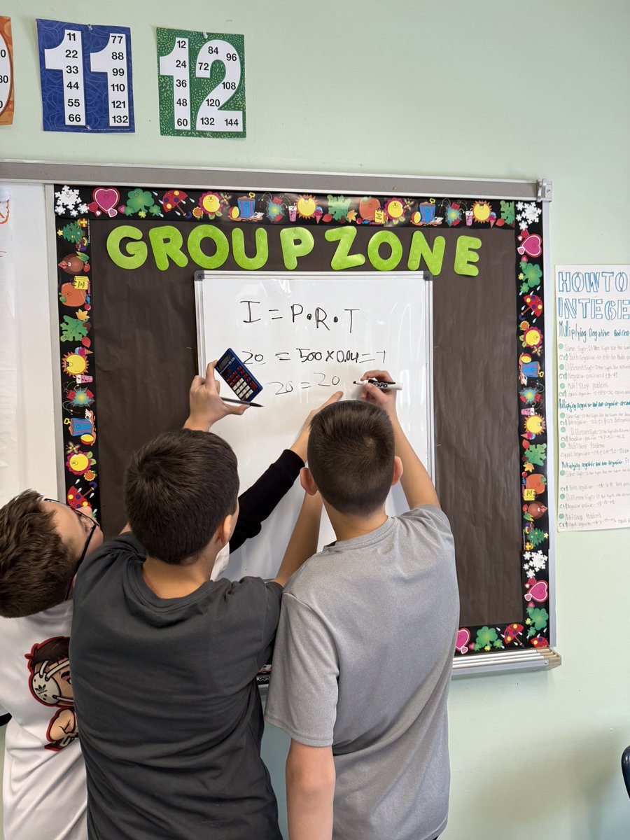 CinelliMathCrew's tweet image. “Interested in Interest”? Student in Mr. Cinelli and Mrs. Burgess’ classes are using a thinking classroom to deepen their understanding of simple interest. Love seeing this collaboration and participation. @Mrs_N_Burgess @HowellTwpMSN @HTPSMathScience