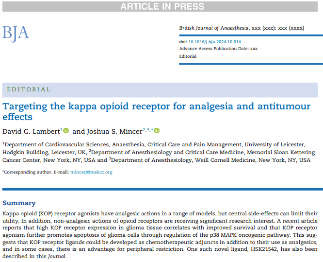 Memorial Sloan Kettering Anesthesia (@msk_anesthesia) on Twitter photo Check out our new article "Targeting the kappa opioid receptor for analgesia and antitumour effects" in <a href="/BJAJournals/">British Journal of Anaesthesia</a>
sciencedirect.com/science/articl… Check out our new article "Targeting the kappa opioid receptor for analgesia and antitumour effects" in <a href="/BJAJournals/">British Journal of Anaesthesia</a>
sciencedirect.com/science/articl…
