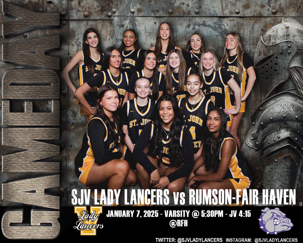 SJV Lady Lancers Basketball (@sjvladylancers) on Twitter photo GAMEDAY - TUESDAY 1/7/224 - POP out and support your SJV Lady Lancers as they take on the RFH Bulldogs @ RFH! Varsity @ 5:30, JV @ 4:15! Let’s GOOOOOOO 🏀 <a href="/sjvcoach/">Dawn Karpell</a> <a href="/pero_zoe/">Zoe</a> <a href="/SJVHS_Athletics/">Pat Smith</a> <a href="/SJVHS/">Saint John Vianney High School</a> <a href="/SJVLancerNation/">Lancer Nation</a> 🎨📸 <a href="/LauraBruen/">Laura Bruen</a> GAMEDAY - TUESDAY 1/7/224 - POP out and support your SJV Lady Lancers as they take on the RFH Bulldogs @ RFH! Varsity @ 5:30, JV @ 4:15! Let’s GOOOOOOO 🏀 <a href="/sjvcoach/">Dawn Karpell</a> <a href="/pero_zoe/">Zoe</a> <a href="/SJVHS_Athletics/">Pat Smith</a> <a href="/SJVHS/">Saint John Vianney High School</a> <a href="/SJVLancerNation/">Lancer Nation</a> 🎨📸 <a href="/LauraBruen/">Laura Bruen</a>