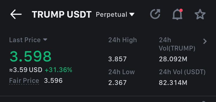SMSANAULLA1's tweet photo. TRUMP USDT..3.5😱
06.01.2025
#Trump 
#Trump2025 https://t.co/Wu6wgONfAH