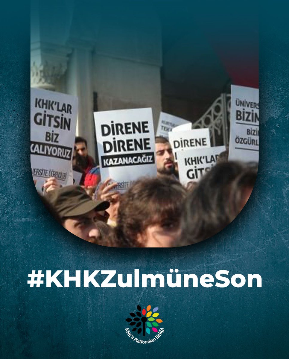 Turkiye_KHK's tweet photo. #KHKZulmüneSon 

✋Görmeyen gözlere,duymayan kulaklara,sızlamayan VİCDANLARA bir kez daha seslenmek istiyoruz.
KHK'LAR ÜLKENİN BEYİN KANAMASIDIR.

✍️ Hukukla bağdaşmayan ve hatta hukuka aykırı olarak çıkarılan siyasi  #OHAL #KHK'ları ile ülkemiz sıkıyönetim altında yönetilmiştir ve hala yönetilmektedir.

✍️ Bu süreçte, listeler halinde kimlik bilgilerinden kurum sicil numaralarına kadar her şeyi ifşa edilen yüz binlerce insan kamu görevinden çıkarılmış, birçok eğitim, sağlık ve medya kurumu kapatılmıştır. 

✍️ Milyonlarca insan açlığa mahkum edilerek ve aileleriyle birlikte sivil soykırıma maruz bırakılmıştır.

✍️ OHAL #KHK'ları, kamu, özel sektör ve hayatın her alanında hakları gasp etmiş, yaşam hakkı da dahil olmak üzere evrensel insan haklarını ve 152 anayasal hakkı ihlal etmiştir. 

✍️ Bu süreçte doğrudan 2 milyon, dolaylı olarak ise 8 milyon insan mağdur edilmiştir.

‼️AYM, AİHM, BM ve ILO kararlarına uymamamak hukuksuzluk değil midir

‼️Anayasanın 38. Maddesine uymamak hukuksuzluk değil midir?

‼️Anayasanın 138. Maddesine uymamak hukuksuzluk değil midir?

‼️Anayasanın 90. Maddesine uymamak hukuksuzluk değil midir?  

✋Hukuk devleti hukuksuz icraatlarla vatandaşını mağdur etmemeli.

Sayın @yilmaztunc  ve @adalet_bakanlik artık #KHKZulmüneSon vermelisiniz
