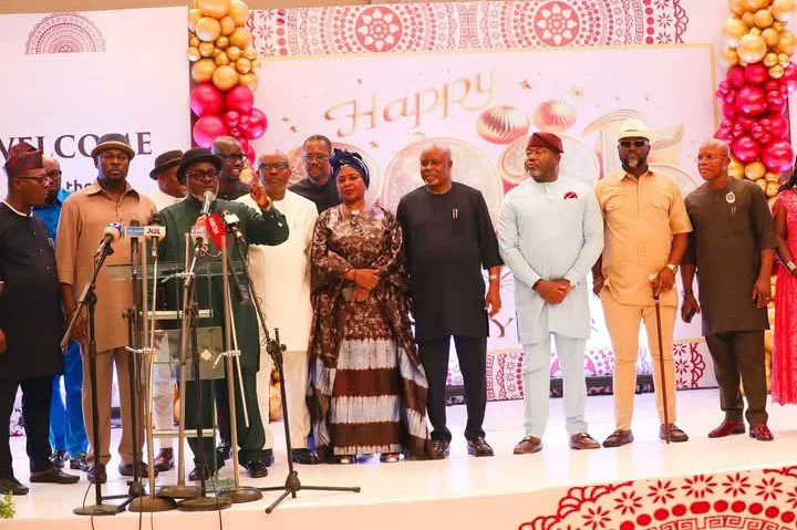 RIPCO___'s tweet photo. The Leaders of Rivers Ijaw People's Congress - RIPCO were among attendees/dignitaries, as HE @GovWike Barr Nyesom Ezenwo Wike - CON, GSSRS, Minister of the FCT, Abuja hosted friends and allies across political divide to a New Year Luncheon in Portharcourt on Friday, 3rd Jan 2025. https://t.co/nqTt68yqgN