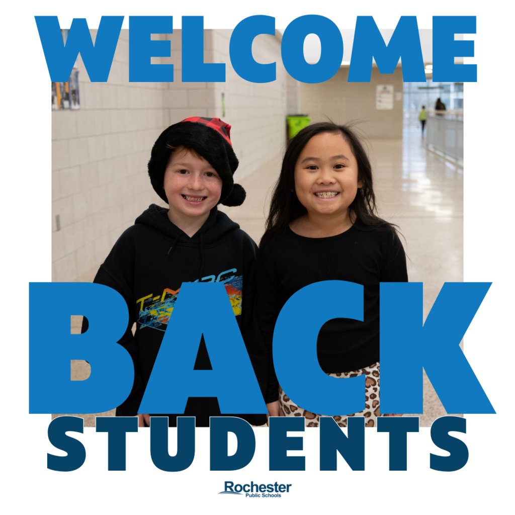 Welcome back, students! We hope you had a restful break. We're excited to see all the growth and learning that will happen in the remainder of the school year!