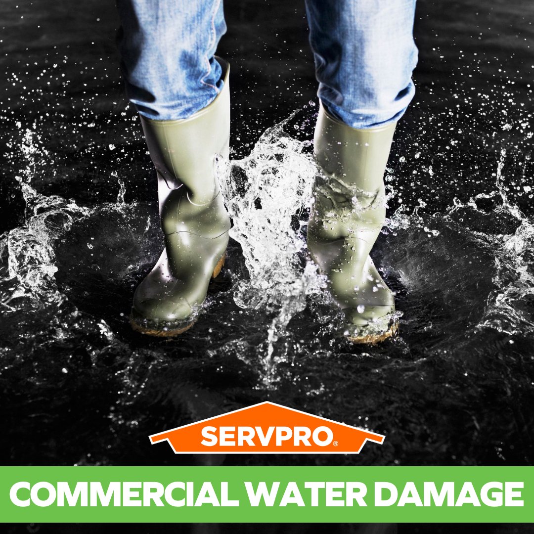 A leaky roof or flood in your commercial building can’t wait. Time is money, and SERVPRO works quickly to minimize damage and restore your space. Call us when disaster strikes! 💦 #SERVPRO #WaterDamageExperts #CommercialRecovery