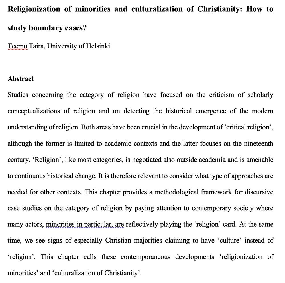 Proofing was the first task for 2025. This is going to be published in an edited volume "A Practical Guide to Critical Religion" (Bloomsbury)