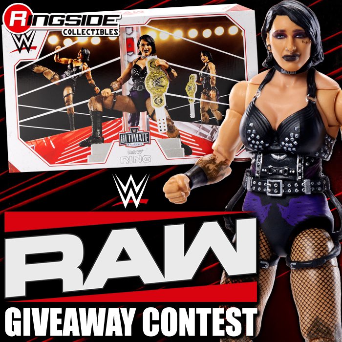 RingsideC's tweet image. ‼️ WWE RAW GIVEAWAY CONTEST ‼️

Enter our #WWE Raw Giveaway Contest for your chance to win @Mattel @WWE Raw Real Scale Wrestling Ring Playset with Rhea Ripley Ultimate Edition Ringside Exclusive! 

To enter:
- Must be following @ringsidec 
- Like &amp;amp; Repost THIS post
- Reply…