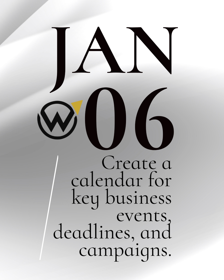 WDISolutions's tweet image. Creating business calendar or at least an outline of major events for the year will help you prepare for upcoming milestones.

#januaryjumpstart #2025businessgoals #businesstipsforsuccess #wdi