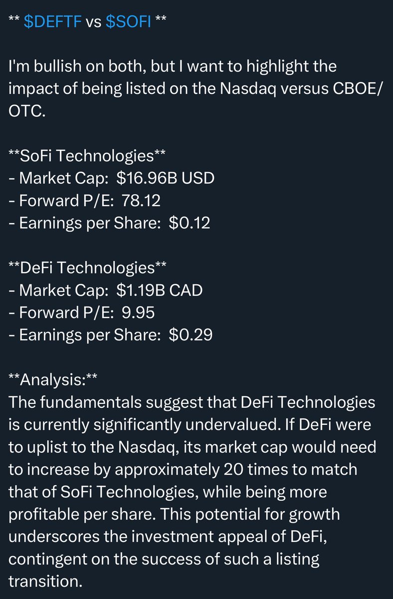 <a href="/DeFiTechGlobal/">DeFi Technologies</a> <a href="/ValourFunds/">Valour</a> <a href="/ZaStocks/">Za</a> shared this comp of $SOFI and DEFI Technologies aka $DEFTF the other day: