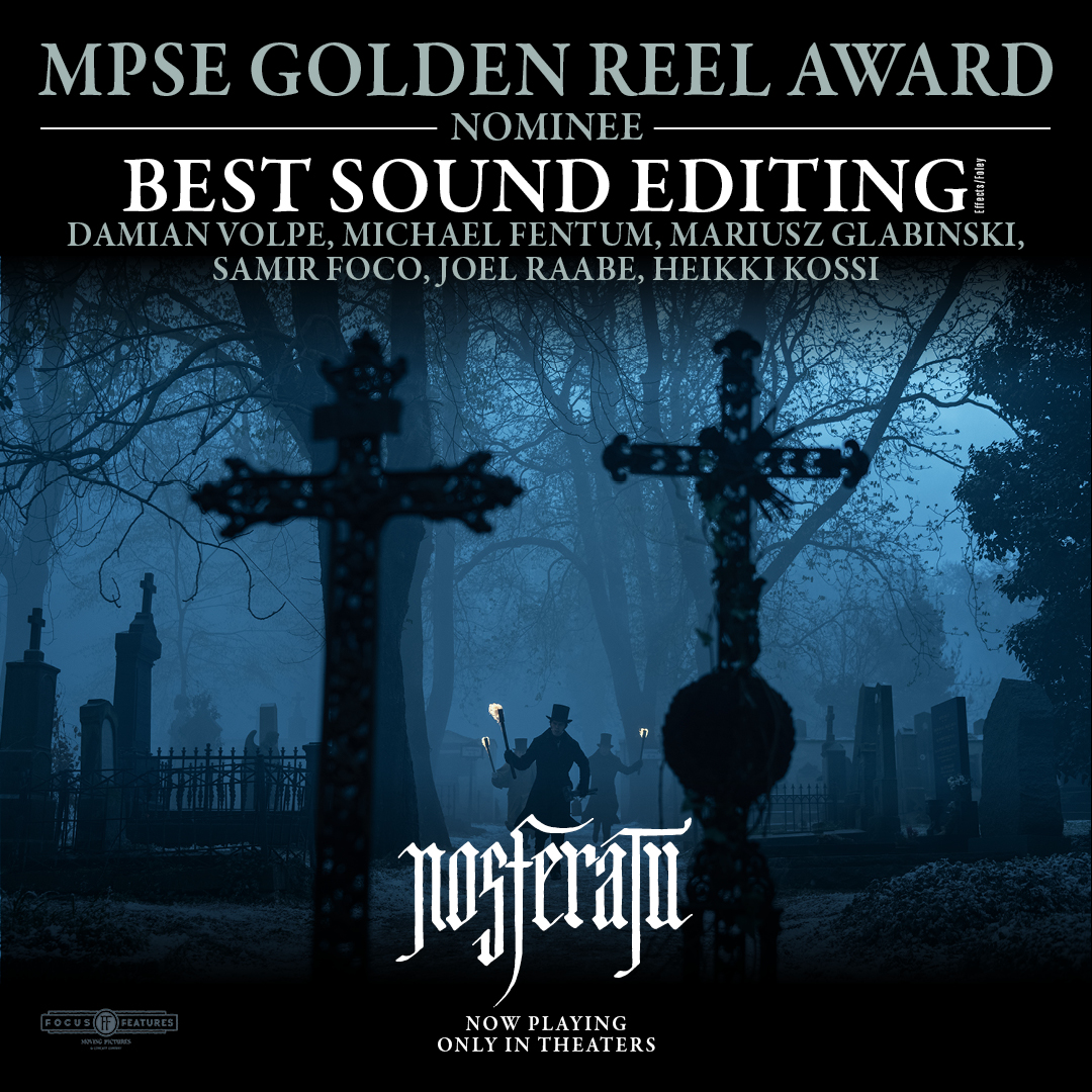 Congratulations to the NOSFERATU sound team on their MPSE Golden Reel Award nomination.