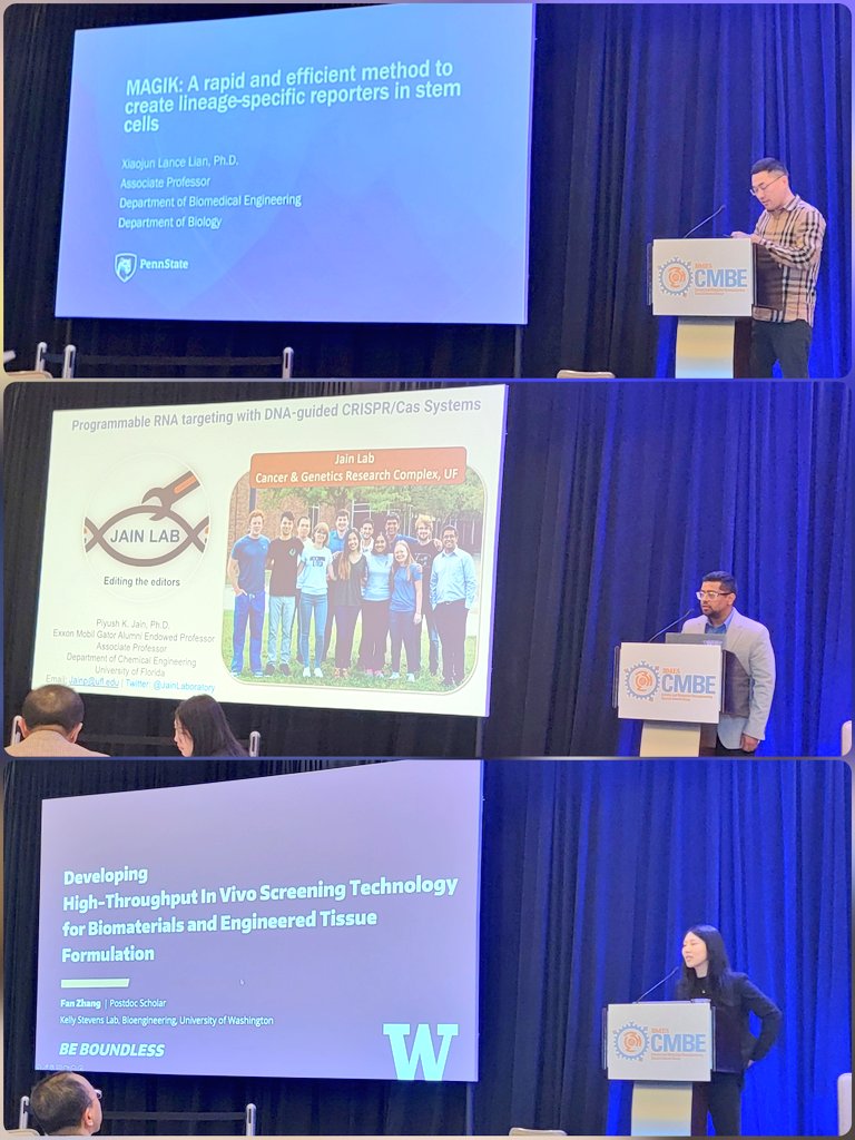 Learning about the MAGIK of creating reporter stems cell with Dr. Xiaojn Lian, about RNA targeting with CRISPR with Dr. <a href="/JainLaboratory/">Piyush Jain</a> and high throughput in vivo screening with Dr. <a href="/FanZhang_zzZ/">Fan Zhang</a> - lots or possible future collaborative work! #cmbe2025