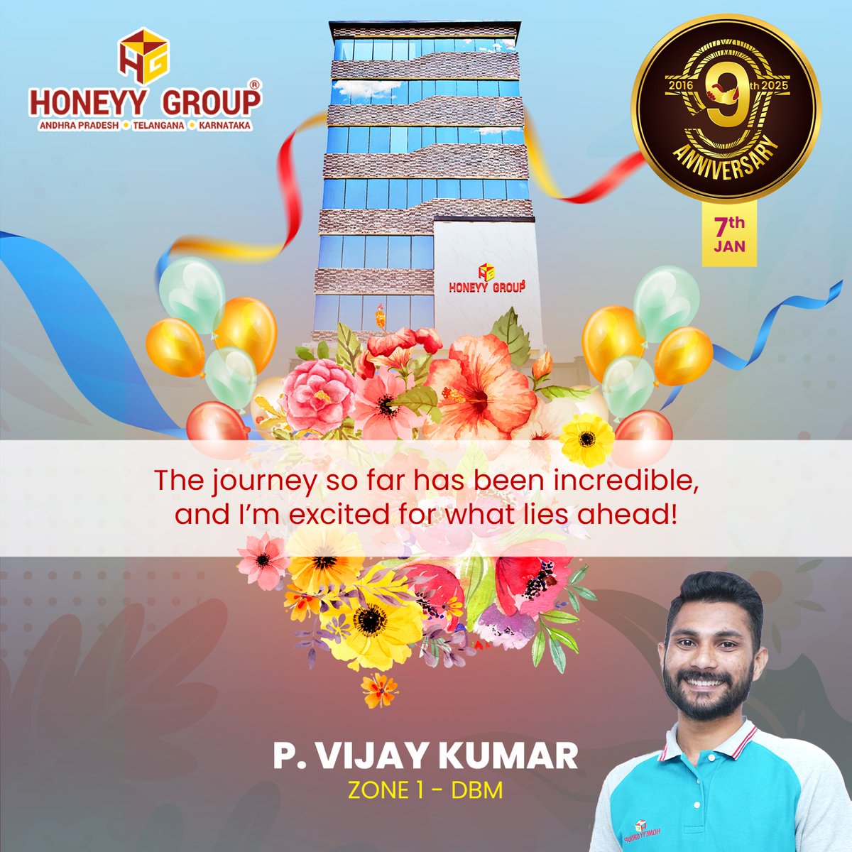 vijaykumar85229's tweet photo. With visionary leadership, an incredible team, and unwavering client trust, we've redefined real estate in India. Here’s to creating more homes, happiness, and milestones together!

#HoneyyGroupAnniversary #9YearsOfExcellence #AnniversaryCelebrations #HoneyyGroup https://t.co/7OnhaPbK7b