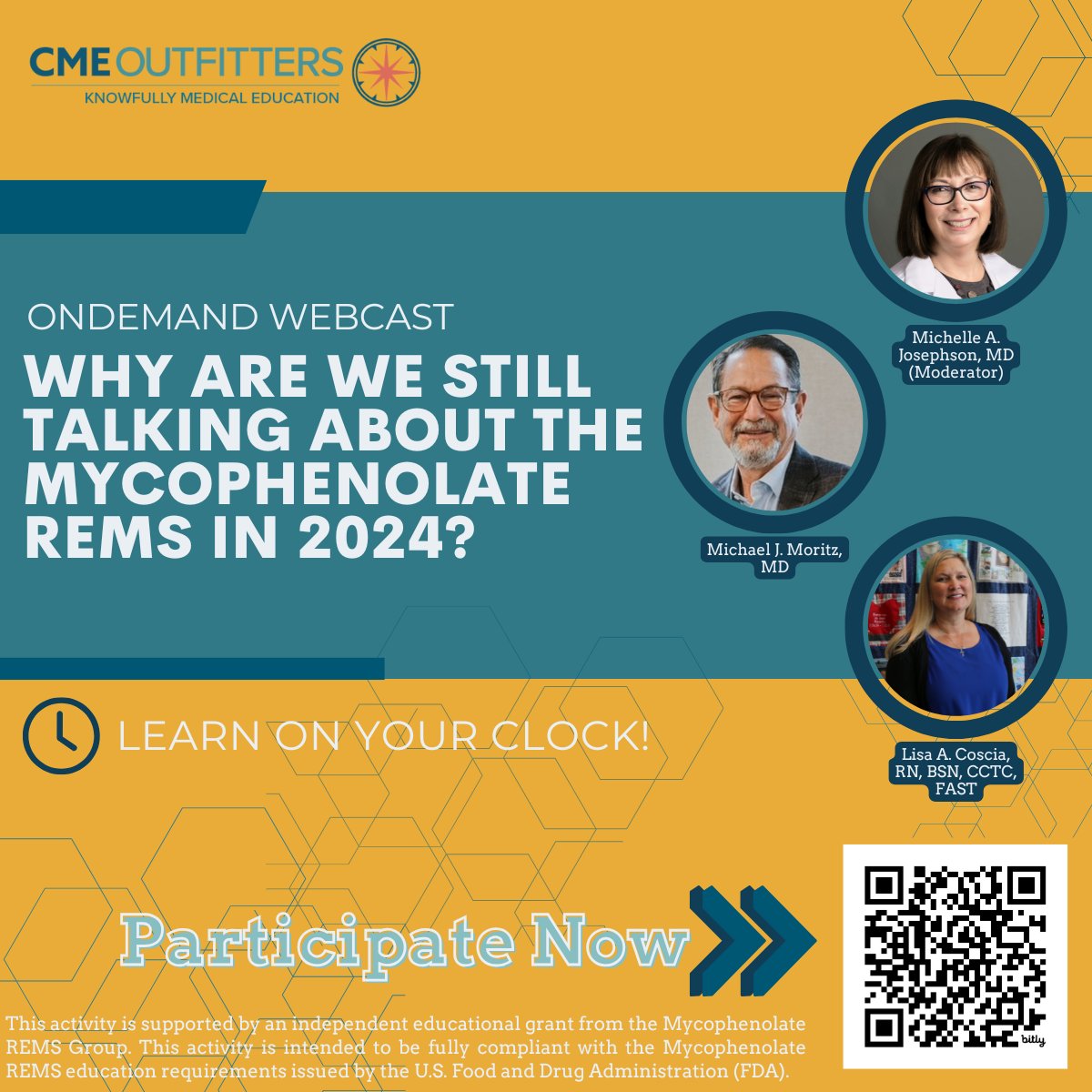 cmeoutfitters's tweet photo. 📚 Are your #mycophenolate patients at risk? Join @MichelleJTx, Michael J. Moritz, MD, and @coscia_lisa to learn how to improve patient outcomes with REMS protocols.
Participate for FREE #CME/CE today: https://t.co/q0X6KQGHRh
#MedEd #FOAMed https://t.co/qLBPScuMok
