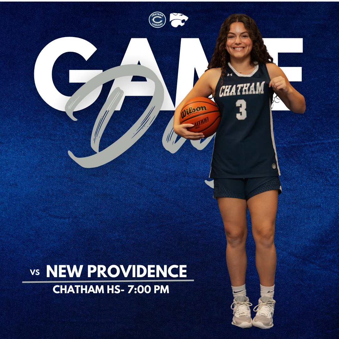 GAME DAY!  We welcome another next door neighbor tonight. #BleedBlueCHS
<a href="/ChathamCougars/">Chatham High School Athletics</a> <a href="/Athletics_CHS/">Chatham Boosters</a> <a href="/chathamnjhoops/">Chatham Basketball Club</a> <a href="/ChathamsTAP/">Chatham TAP</a> 
🆚New Providence HS
🕖7:00PM
📍Chatham HS
📺fan.hudl.com/usa/nj/chatham