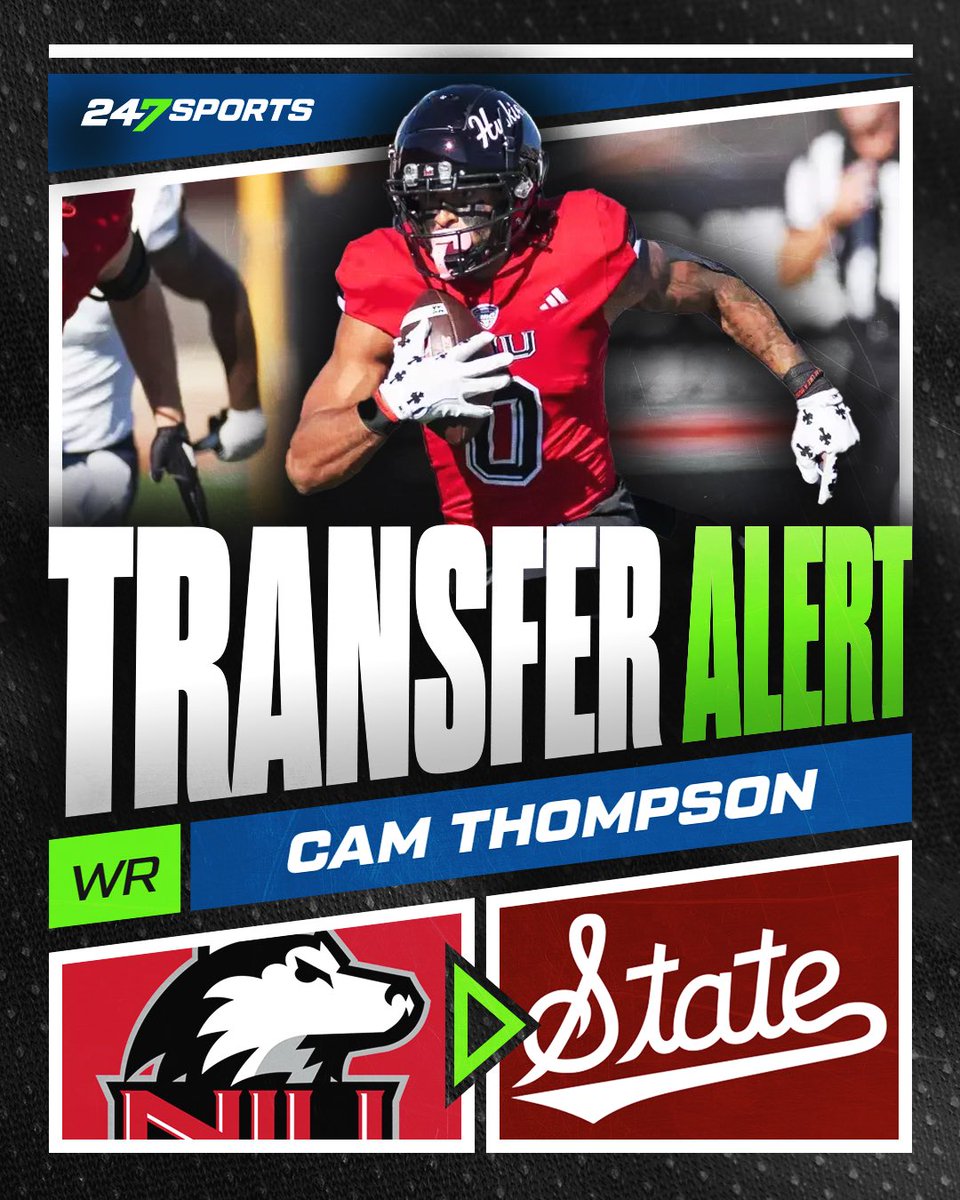 Matt Zenitz (@mzenitz) on Twitter photo Ex-Northern Illinois receiver and returner Cam Thompson has committed to Mississippi State, his agents <a href="/callmeagentdwil/">callmeagentdwil</a> and <a href="/FCProspects_/">First Class Prospects</a> tell <a href="/chris_hummer/">Chris Hummer</a> and me.
Had 28 catches this year, including eight for 128 yards and a TD vs. Ball State. Also had a 91-yard kick return TD Ex-Northern Illinois receiver and returner Cam Thompson has committed to Mississippi State, his agents <a href="/callmeagentdwil/">callmeagentdwil</a> and <a href="/FCProspects_/">First Class Prospects</a> tell <a href="/chris_hummer/">Chris Hummer</a> and me.
Had 28 catches this year, including eight for 128 yards and a TD vs. Ball State. Also had a 91-yard kick return TD