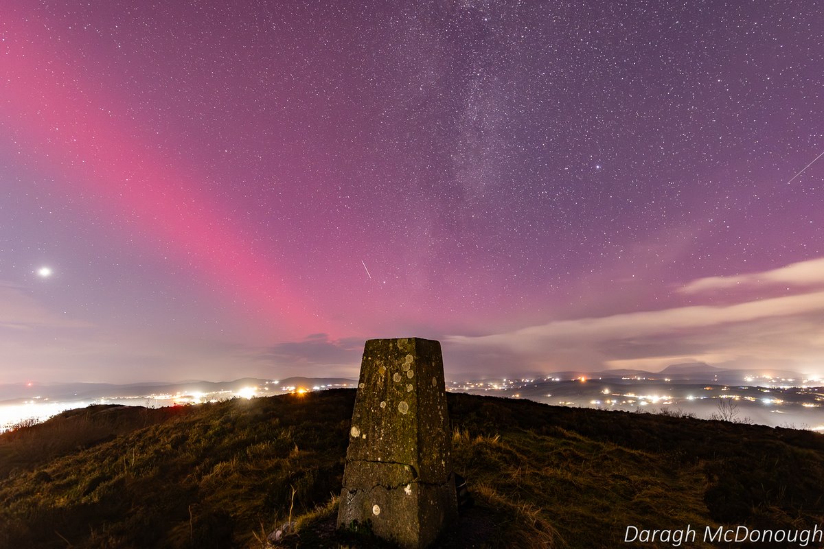 DonegalMaps's tweet image. Aurora #SAR over Ordnance Survey Ireland Trig point in Letterkenny Co.Donegal  🇮🇪@TailteEireann #Trigpoint #Donegal Jan 1st 2025