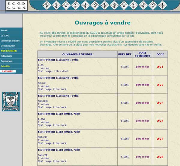 #Bruxelles #genealogie #livres #bibliotheque #archives  VENTES DE LIVRES: dans Menu "en rouge", la liste de tous les livres. Venez nombreux à Schaerbeek à la salle de lecture pour les choisir ! 
scgd.net/htm/170.php