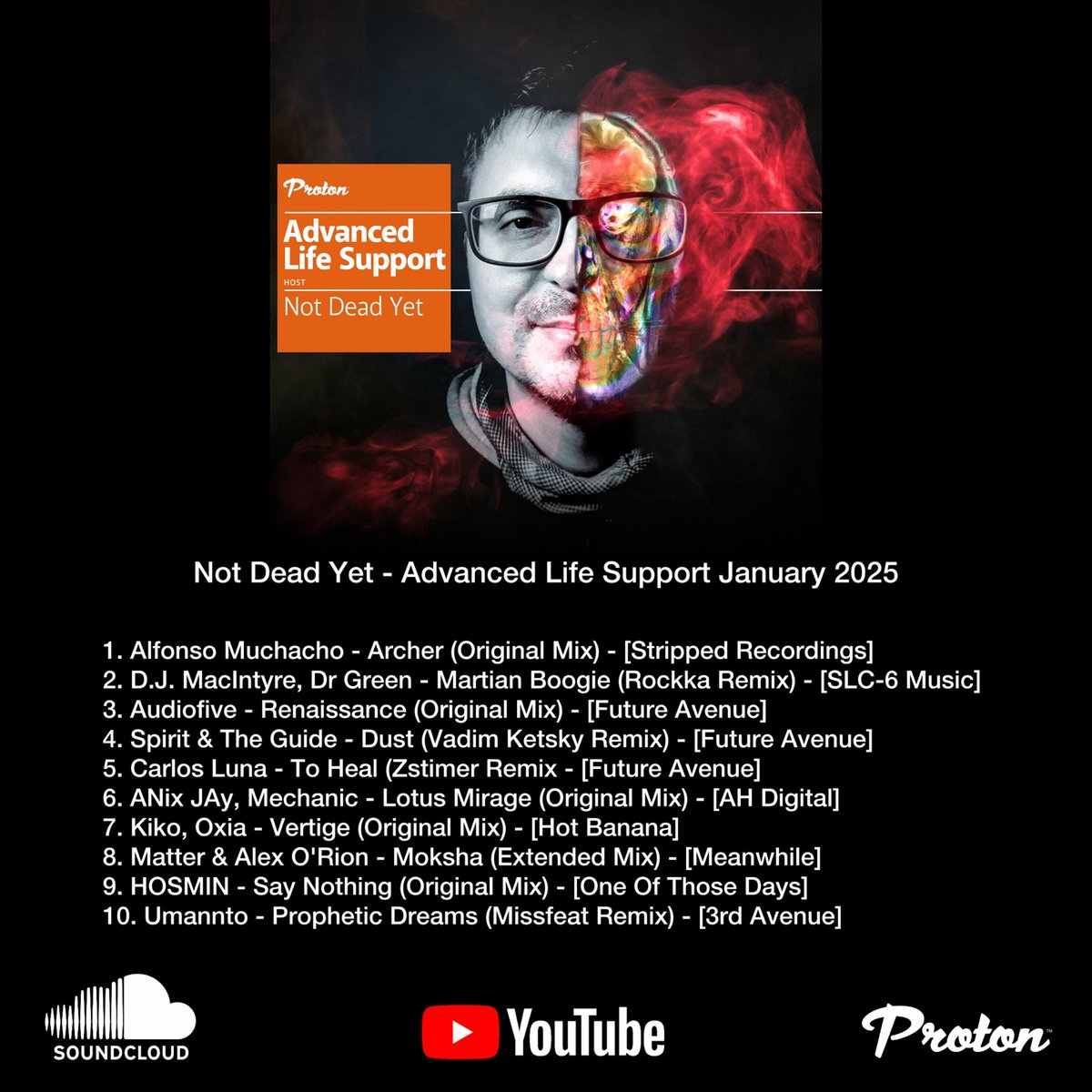 037 mix #advancedlifesupport closes 3 years of my show, I invite you 08 January 2025 10:00 CET <a href="/ProtonRadio/">Proton Radio</a> 
<a href="/1001tracklists/">1001Tracklists.com</a>