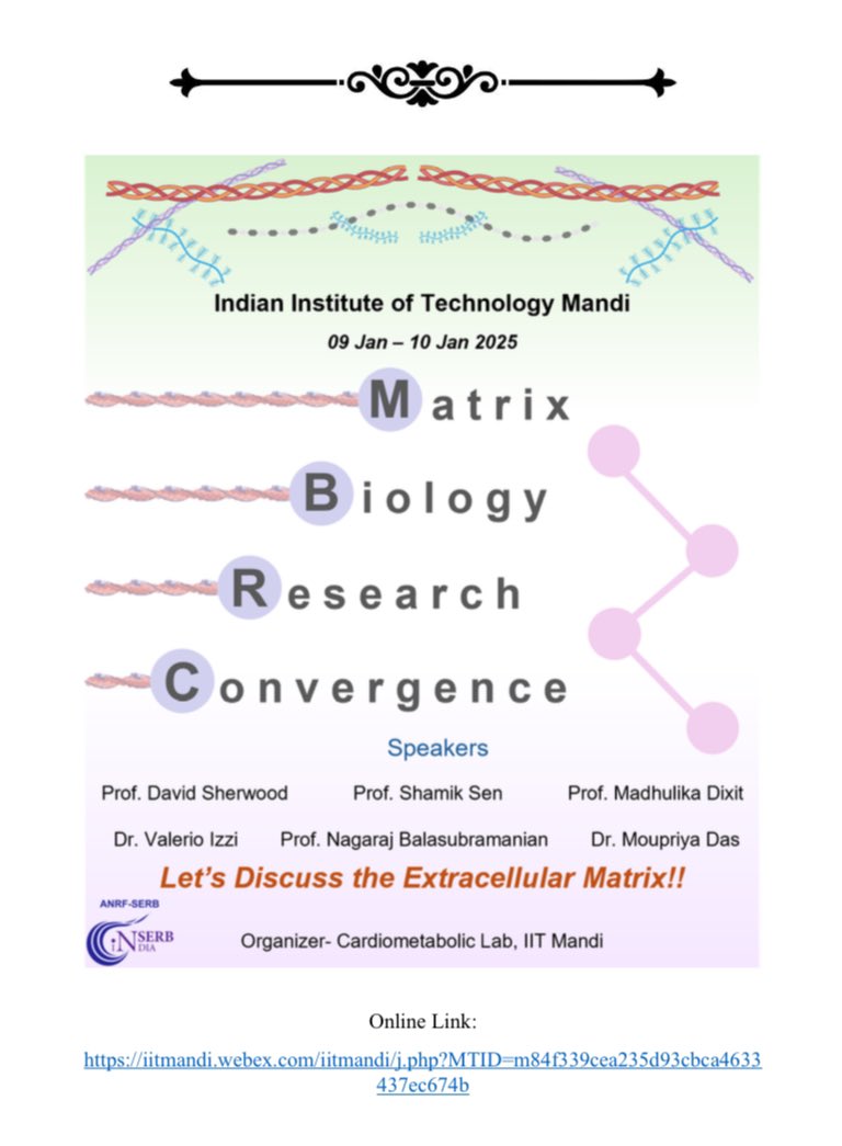 THEmeshwork (@themeshwork2020) on Twitter photo It's a great pleasure to see the #ECMatrix community expanding! See details below for the Matrix Bio research convergence 2025, the dawn of Indian soc. for Matrix Biology., ft among others <a href="/ValerioIzzi/">ValerioIzzi</a> <a href="/SherwoodElegans/">Dave Sherwood</a> More info: <a href="/trayambakbasak/">Trayambak Basak</a> (Online event) It's a great pleasure to see the #ECMatrix community expanding! See details below for the Matrix Bio research convergence 2025, the dawn of Indian soc. for Matrix Biology., ft among others <a href="/ValerioIzzi/">ValerioIzzi</a> <a href="/SherwoodElegans/">Dave Sherwood</a> More info: <a href="/trayambakbasak/">Trayambak Basak</a> (Online event)