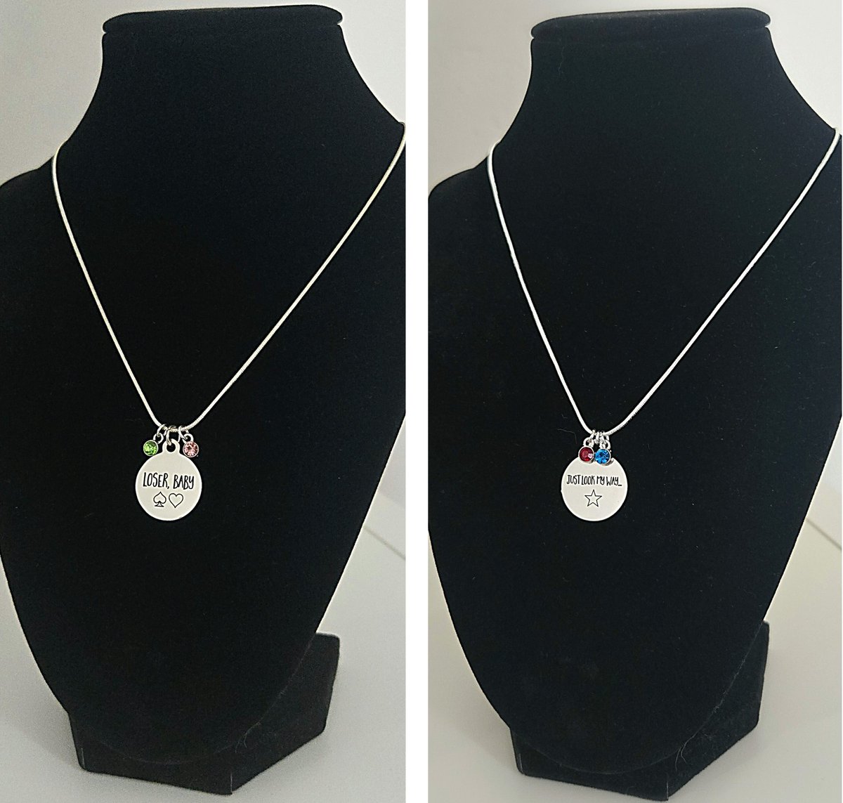 stolitz_37's tweet photo. My HH and HB engraved stainless steele pendant necklaces! Working on some new ideas for bracelets and necklaces 😊✨️ These are available in my Etsy shop if interested!
#helluvaboss #hazbinhotel #hellaverse #loserbaby #justlookmyway #whenIseehim #mastermind #etsyshop https://t.co/6CzUnVyDC9