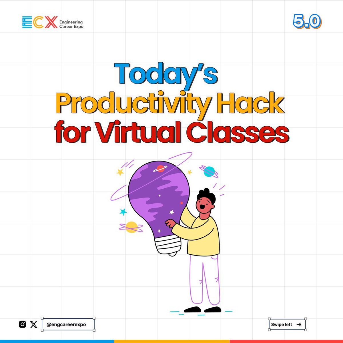engcareerexpo's tweet photo. Long hours in front of the screen can leave you feeling stiff and distracted. A simple stretch between classes can reset your energy, keep your focus sharp, and help you stay engaged throughout the session.
#ecxunilag #virtualtechclasses #ProductivityTips https://t.co/OyOGuxwOw3