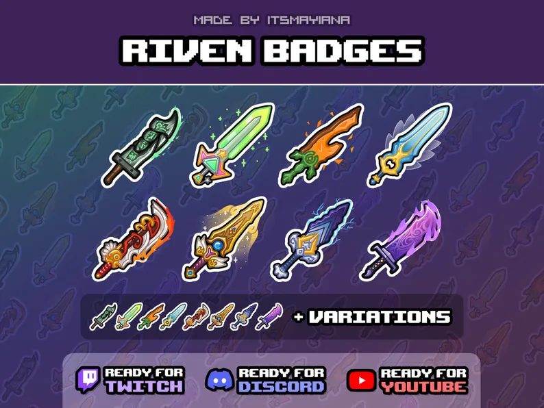 Very happy to announce these Badges for Youtube/Twitch! Check <a href="/itsmayiana/">May</a> as she's very talented, professional and easy to work with!
