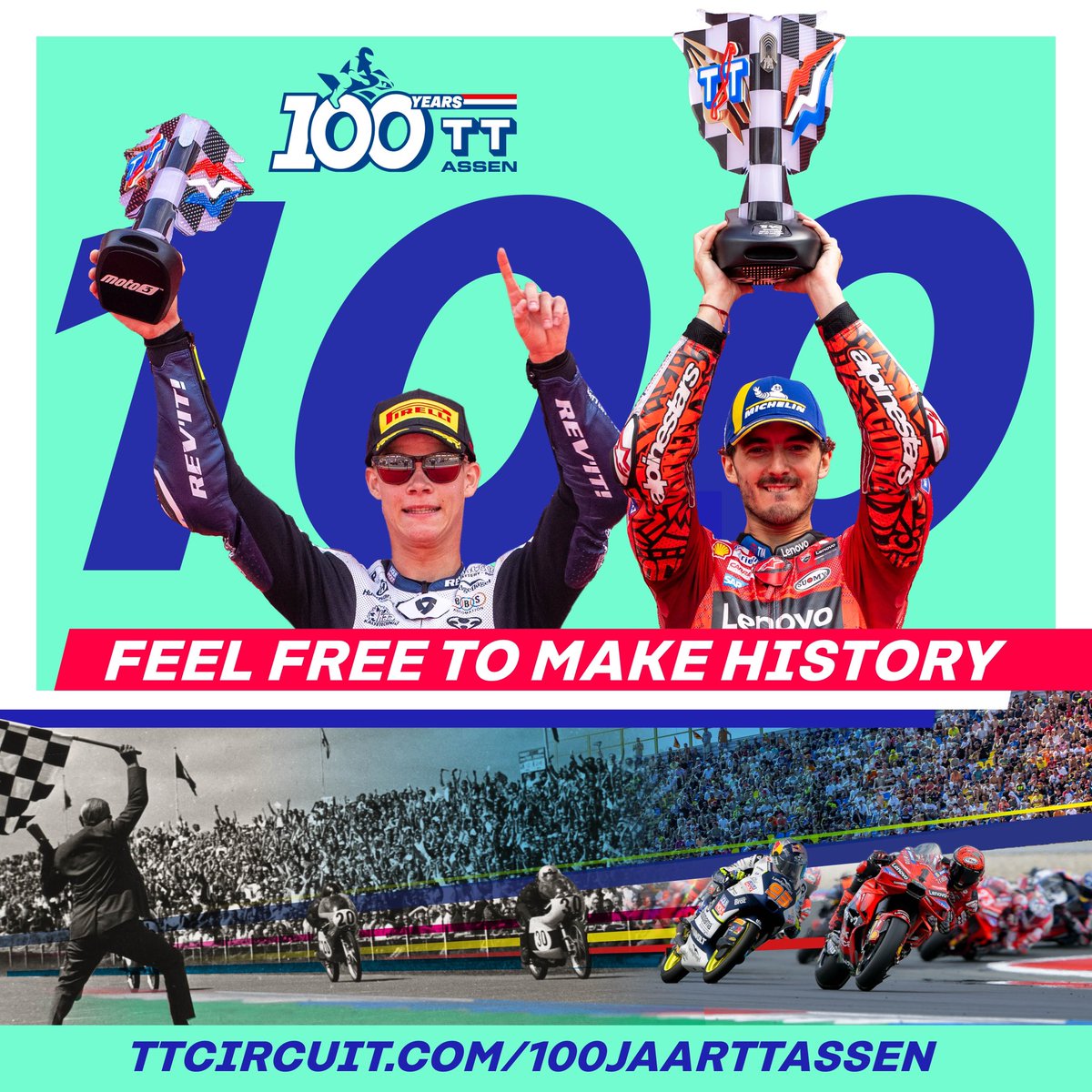 Benieuwd naar de eerste plannen voor 100 jaar TT, samen met het <a href="/TTFestivalAssen/">TT Festival</a>. Check ttcircuit.com/100jaarttassen #100yearsTTAssen