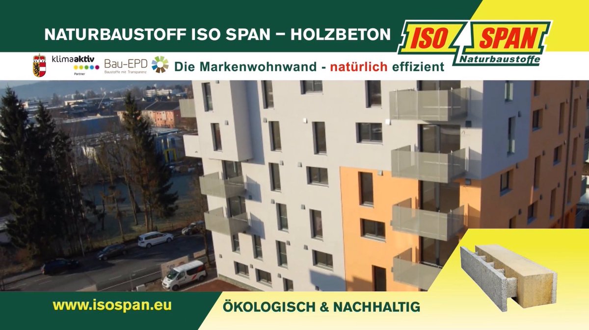 NATURBAUSTOFF ISO SPAN - HOLZBETON / ÖKOLOGISCH &amp; NACHHALTIG / Die Markenwohnwand - natürlich effizient / isospan.eu