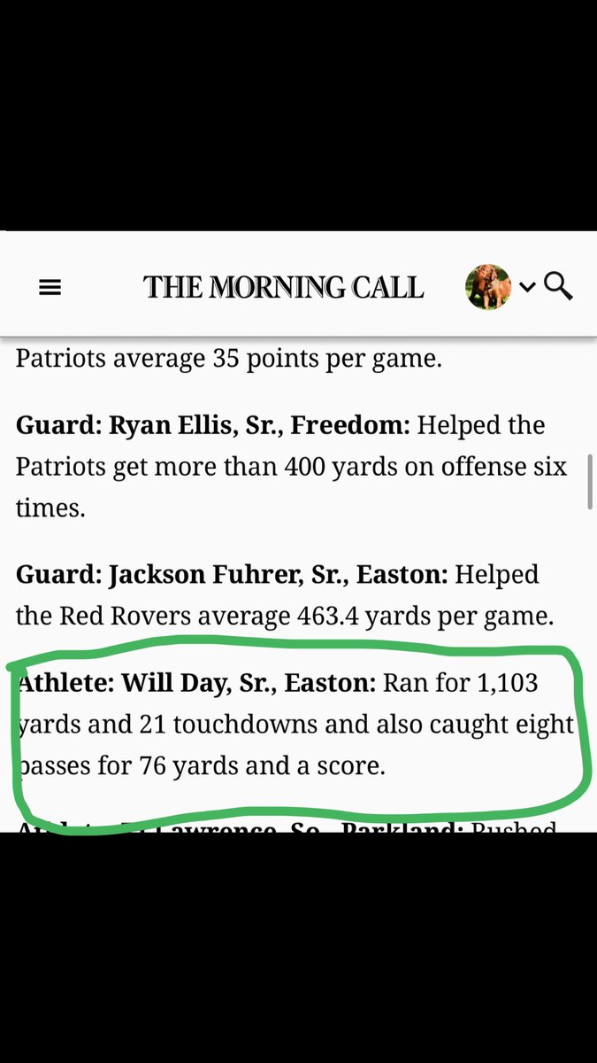 Thankful to be named All Area Offensive Athlete ‼️ big shoutout to all my teammates who made it with me 
<a href="/Matt_Senneca/">Matt Senneca</a> <a href="/EastonFootball/">Easton Football</a>