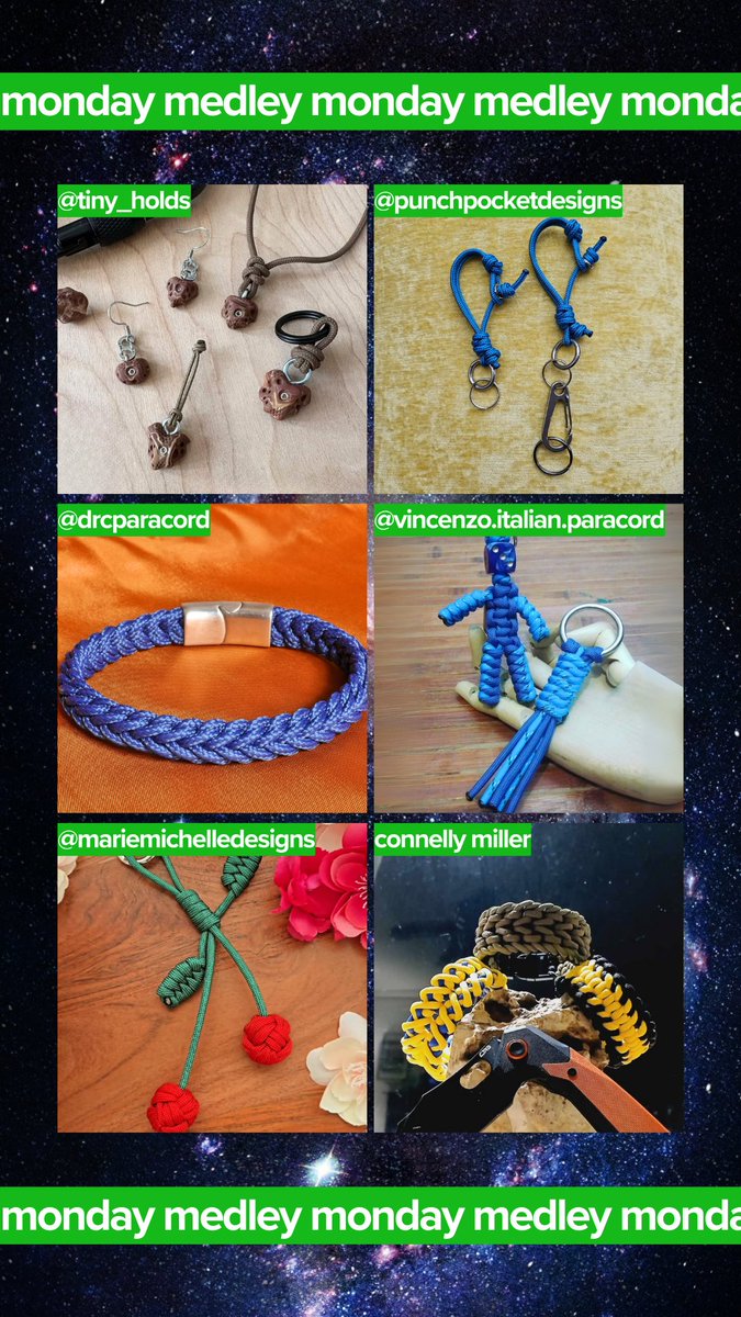 Monday Medleys are the KEY to unlocking your #Paracord project #motivation! Check out these awesome keychains and bracelets, then make some noise for their creators! 🔑🔥🙌