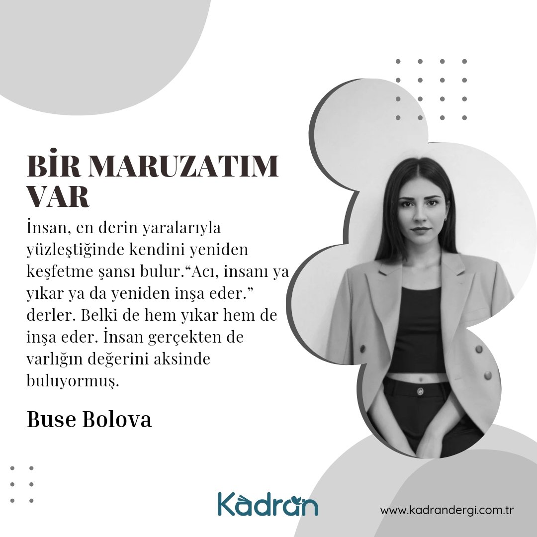 kadrandergi's tweet photo. Buse Bolova - Bir Maruzatım Var

| Kasım-Aralık 2024 / Kadran

(https://t.co/h5rTTIhKm0)

#kadrandergi #dergi #kültür #sanat #edebiyat #kasım #aralık https://t.co/fKvQtZjFKq