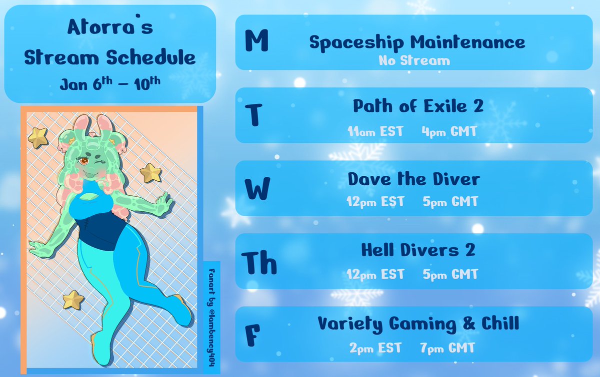 HEWWO EARTHLINGS 💚🛸✨

We are back to another wonderful week of streaming! The #slime is playing some old favourites and some new ones! See you tomorrow!

#VTuberEN #twitchstreaming #Artorra #Jelluminati