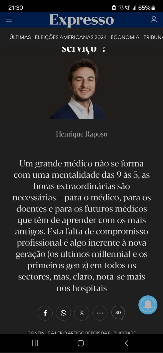 Fiquei visceralmente indignada. O Henrique pode ir p casa ter com as filhas mas o médicos têm q fazer infinitas horas extraordinárias senão é pq escolheram pelo ego. 
O Henrique tb deve querer ser operado por um cx após 24h de serviço... lastimável e infelizmente opinião comum