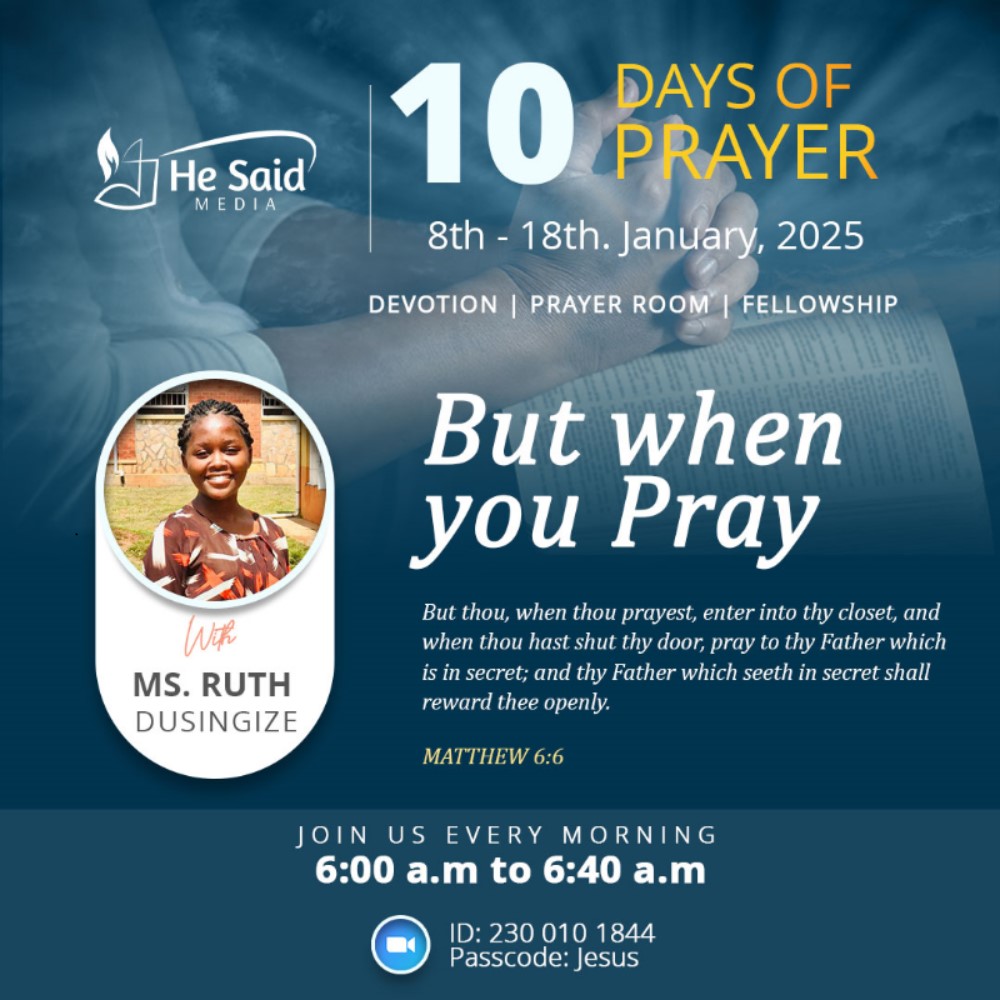mirigaemmanuel's tweet photo. Join us, this Wednesday 8th January for the 10 Days of prayer program till 18th January 2025.

Join us via Zoom every day;
Time: 6:00 a.m to 6:40 a.m
Link: https://t.co/qTh9t80p8c

Join, Invite a friend, Share the message https://t.co/FKI3goTHXN