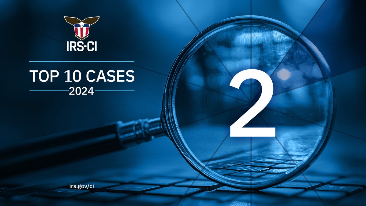 #2024Top10 

0️⃣2️⃣ The founder and former CEO of Binance was sentenced for failing to maintain an effective anti-money laundering program.

Be sure to tune in Friday when we unveil the top #IRSCI case of 2024!

irs.gov/compliance/cri…