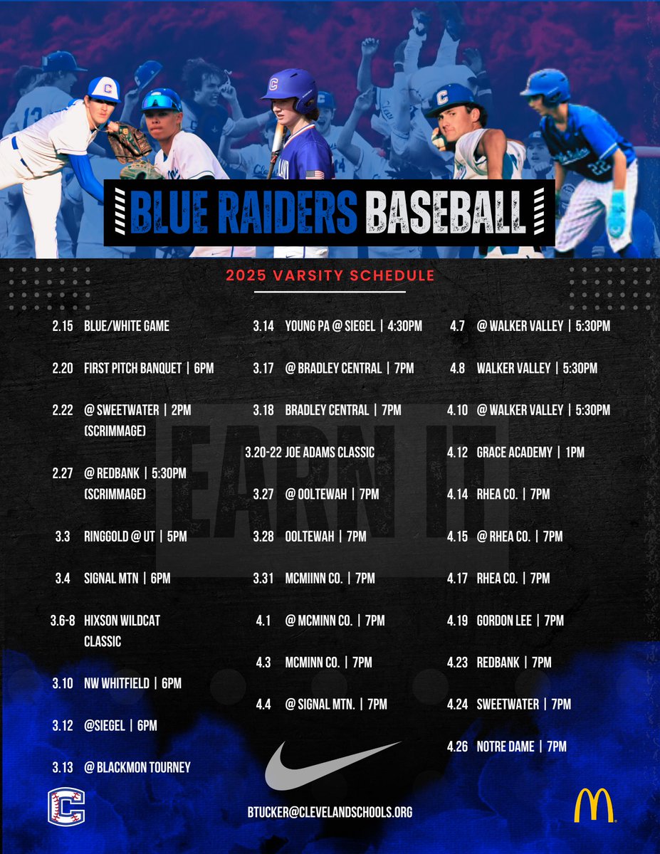 2025 Blue Raiders schedule looks strong. Come out and support!