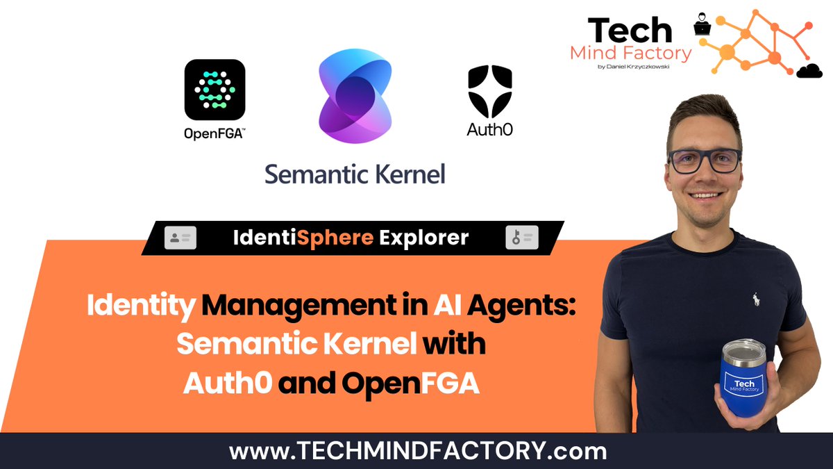 DKrzyczkowski's tweet image. If you want to learn more about #authentication and #authorization concepts in AI Agents with #SemanticKernel, #Auth0, and #OpenFGA, watch my latest video:

youtu.be/HPheV5OTf0c?si…

#AI #Identity