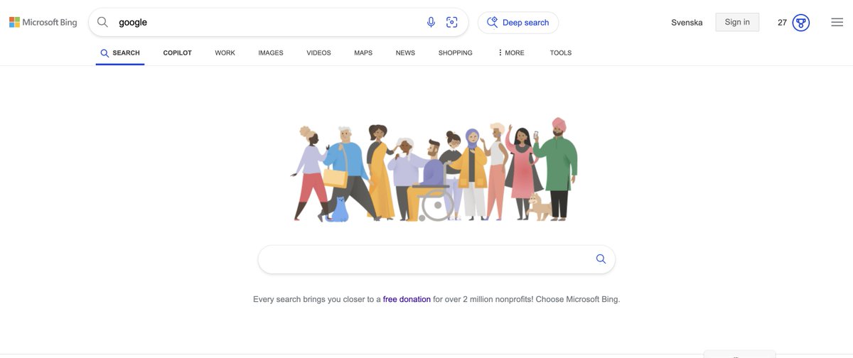 Interesting move by Bing, if you type in google they switch to a Google like interface