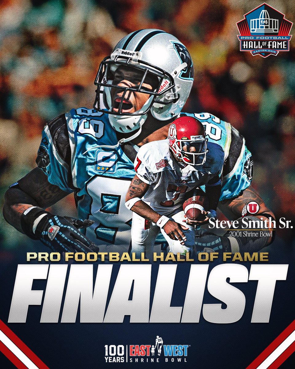 Pro Football Hall of Fame Finalist Class of 2025 ✨

💫 Steve Smith Sr. (<a href="/SteveSmithSr89/">Steve Smith Sr.</a>), <a href="/Utah_Football/">Utah Football</a>

#ShrineBowl