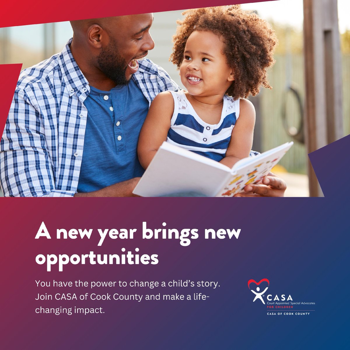 Ready to make a difference this year? Get involved with CASA of Cook County! Whether through donations or volunteering, there are countless ways to take action and support our mission.

Learn more today: casacookcounty.org/get-involved/

#advocate #CASAofCookCounty