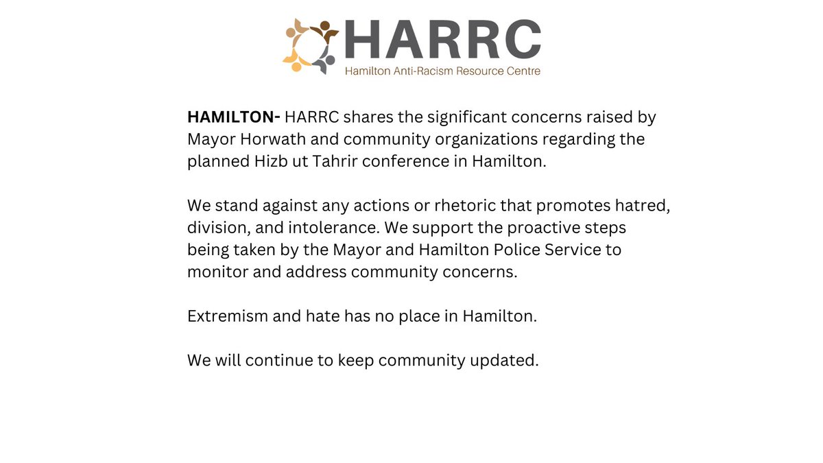 Thank you Mayor Horwath for your stance against hate and commitment to inclusivity in #HamOnt