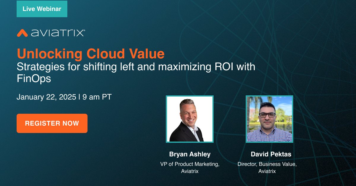 Maximize the ROI of your cloud investments.

Join us for a webinar with Bryan Ashley &amp; David Pektas. Learn FinOps strategies &amp; the “shift-left” approach for impactful cloud investments.

🔗 Register now: loom.ly/JE0elI8

#CloudROI #FinOps