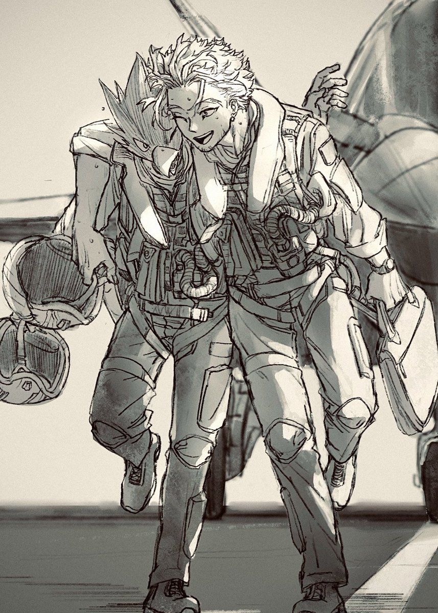 kanton811's tweet photo. 鳥師弟落書き/Hawks+Tokoyami sketch/pilot au
“You did great, Tsukuyomi!” https://t.co/SqBvFVm4Xq
