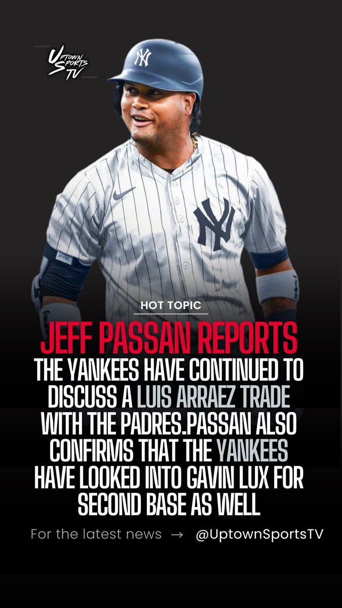 YanksBrew's tweet photo. The Yankees and Padres have discussed a trade regarding three-time batting champion Luis Arraez, according to Jeff Passan
🚨COMMENT BELOW🚨
#yankees #yankeestadium #yankees⚾️ #yankeesbaseball #yankeesbéisbol #yankeesstadium #yankeesnation #yankeesfan #nyy #nyynews #yankeenews #mlb