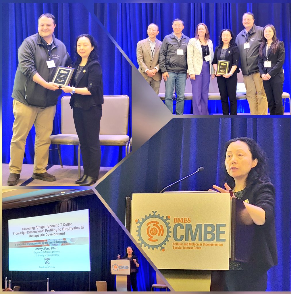 @BMES_CMBE (@bmes_cmbe) on Twitter photo Congrats <a href="/JennyNJiang/">Jenny Jiang</a> on your Momentum Award (sponsored by <a href="/aplbioeng/">APL Bioengineering</a> ) and thanks for the insipring trajectory of your work on decoding antigen-specific T cells, from high-dimensional profiling to biophysics to therapeutic development. <a href="/pennbioeng/">Penn Bioengineering</a> #cmbe2025 Congrats <a href="/JennyNJiang/">Jenny Jiang</a> on your Momentum Award (sponsored by <a href="/aplbioeng/">APL Bioengineering</a> ) and thanks for the insipring trajectory of your work on decoding antigen-specific T cells, from high-dimensional profiling to biophysics to therapeutic development. <a href="/pennbioeng/">Penn Bioengineering</a> #cmbe2025