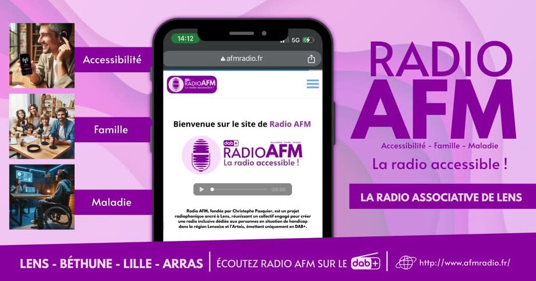 AFMRadio à Lens , une radio inclusive et une certaine façon de sortir de l'isolement... n'hésitez pas à rejoindre notre équipe en envoyant un message sur notre site internet afmradio.fr 
Pour écouter c'est ici play.radioking.io/radio-afm-acco…